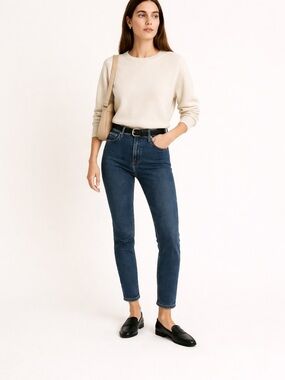 Rag & Bone Nina High Rise Skinny Jeans 32 Dark Wash Minimalist Old Money Paris